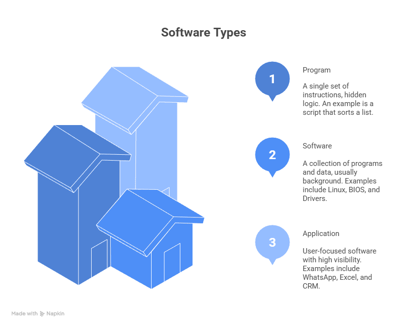 Quick Comparison Program and Software vs. Application visual selection